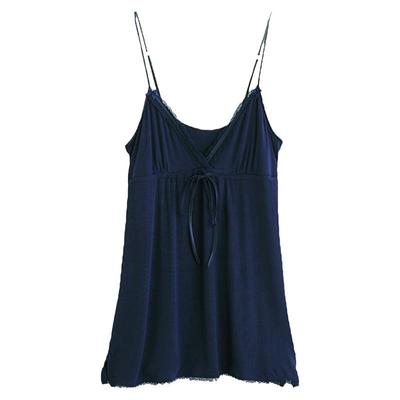 莫代尔V领性感吊带睡裙