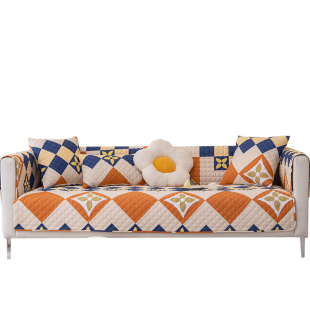 纯棉沙发垫四季通用防滑北欧简约现代布艺坐垫子皮沙发套罩盖布巾