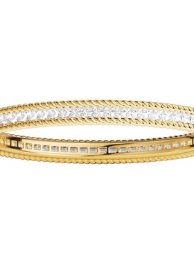 [杨紫同款]APM Monaco金黄色Torsade密镶手镯简约扭纹设计感新品