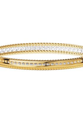 APM Monaco金黄色Cordage Pavé手镯密镶扭纹经典设计感手饰礼物