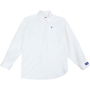 ADERERROR 新款秋冬纯棉衬衫潮流曲线单排扣宽松长袖衬衫