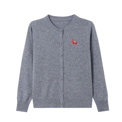 恒源祥纯羊毛中老年女洋气开衫