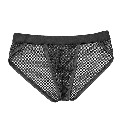 男士三角裤纯欲透明网孔大网内裤