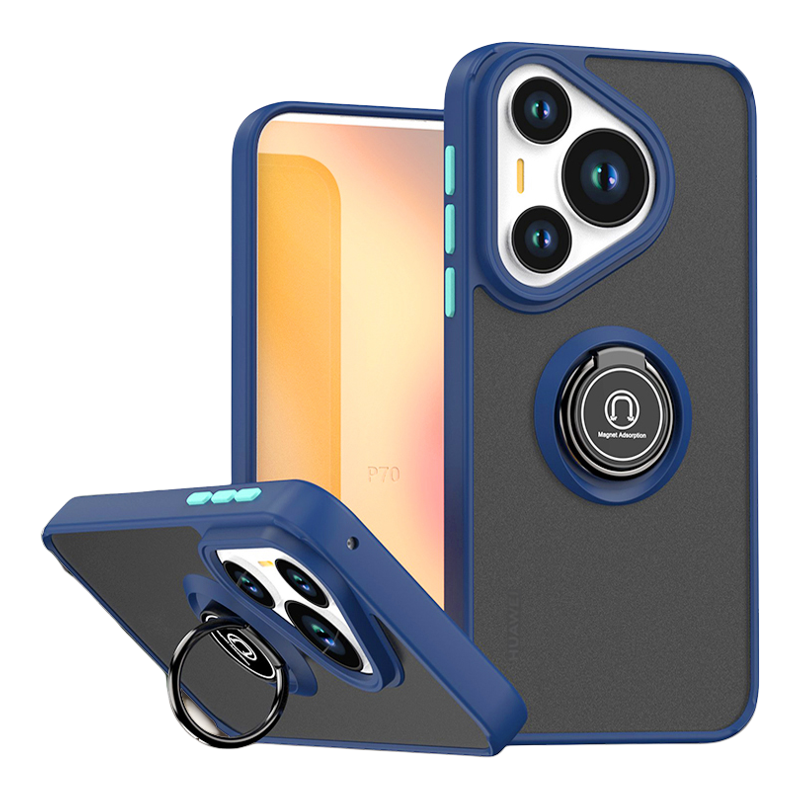 华为Pura70pro手机壳P70pro+保护套子带磁吸指环支架车载Pura90全包p90porMax防摔指纹磨砂超薄硅胶男女外壳