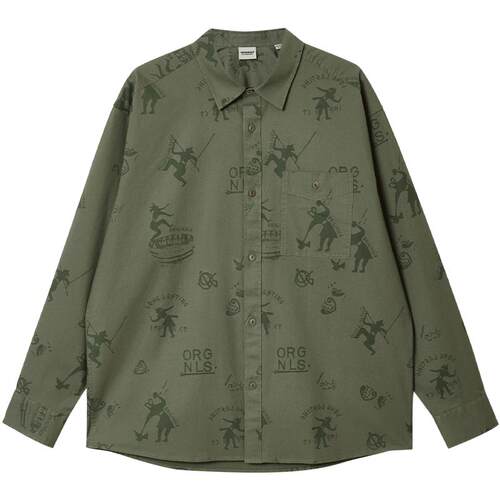 杰克琼斯男装春季新款休闲潮流百搭舒适衣身图案满印翻领衬衫外套