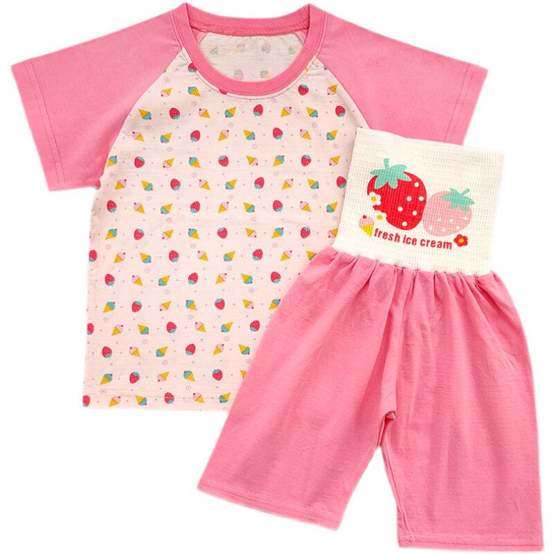 日本女童夏季纯棉家居服套装