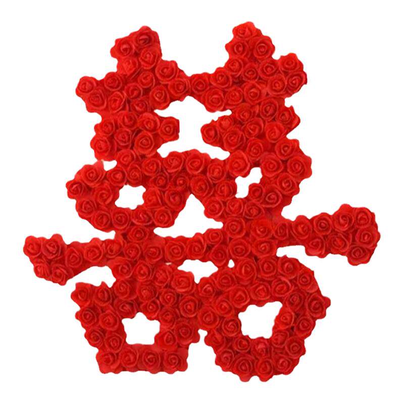 结婚房卧室婚礼布置玫瑰花喜字
