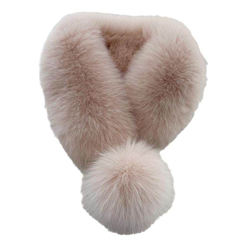 韩版冬季毛球领子围巾磁铁吸扣