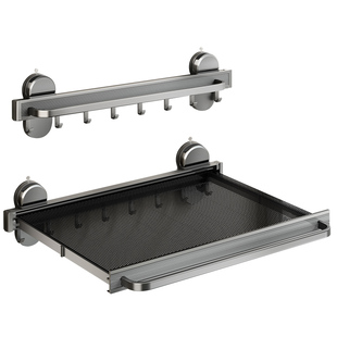 吸盘折叠隐形浴巾架毛巾置物架子卫生间浴室免打孔厕所放衣服收纳