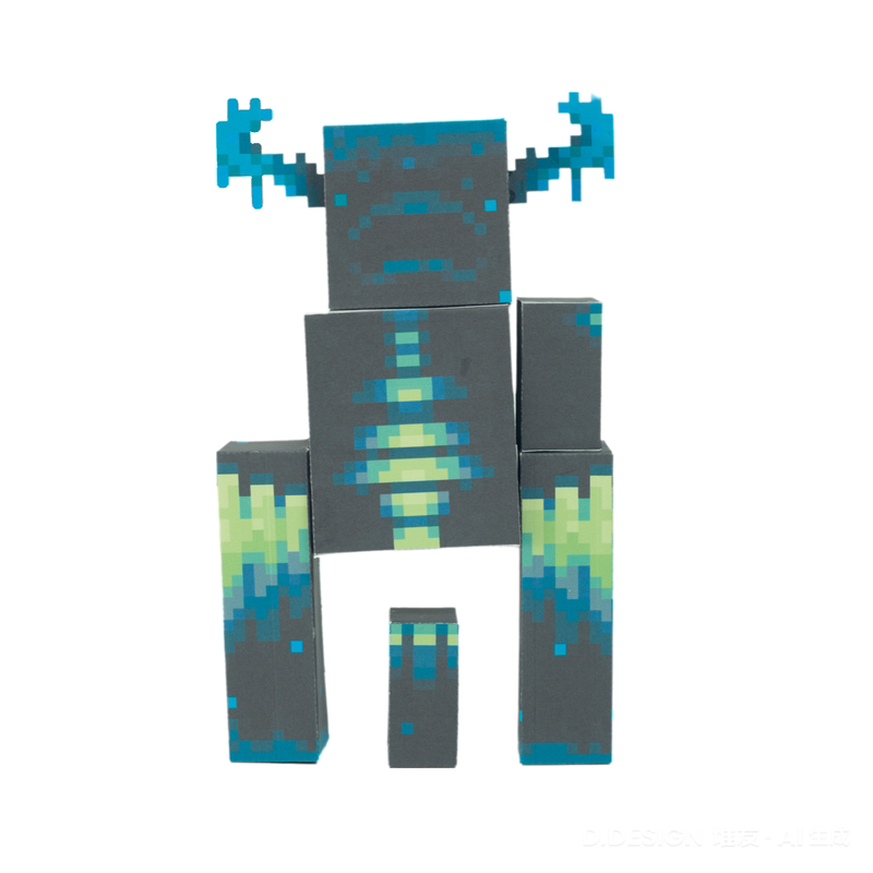 我的世界循声守卫铁傀儡凋灵苦力怕磁力手工diy纸模型人偶手办剪