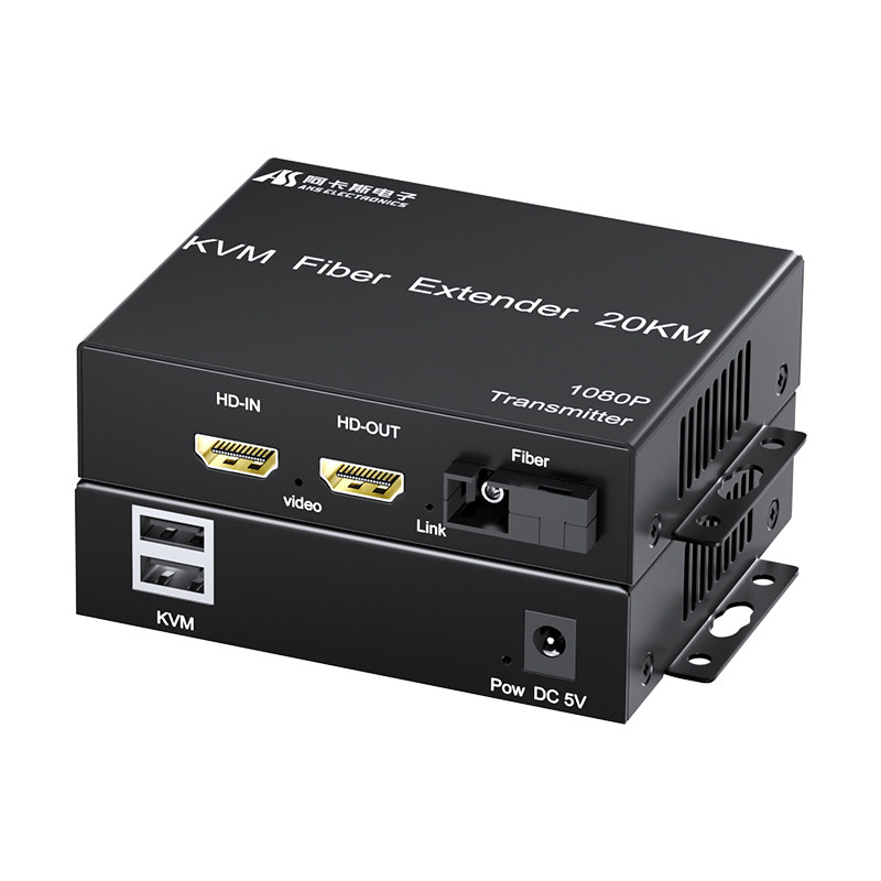 阿卡斯 HDMI音视频光端机KVM光纤收发器延长器传输器转光电数字信号USB鼠标键盘环出1080P-4K非压缩SC