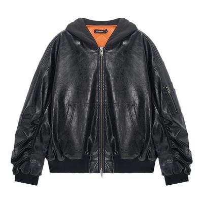 短款夹克棉服UNVESNO连帽廓形