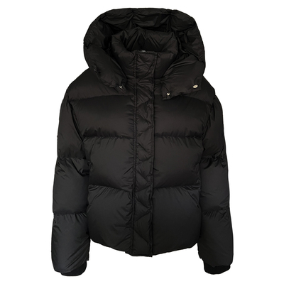 90白鸭绒连帽短款羽绒服加厚女