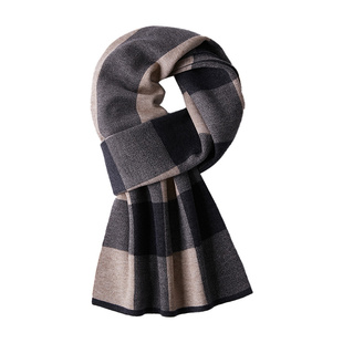 上海故事男士羊毛围巾冬季加厚保暖高档围脖送男朋友爸爸生日礼物