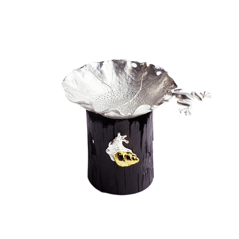 树叶滤网茶漏锡制茶滤约50