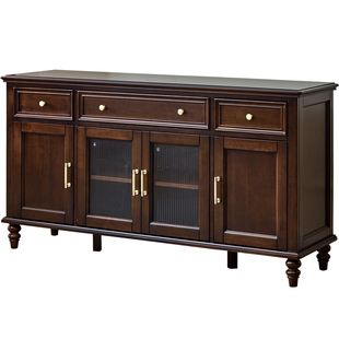 华丹妮美式纯实木餐边柜酒柜茶水柜客厅厨房碗柜橱柜樱桃木储物柜