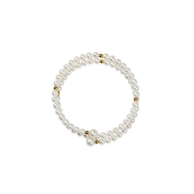 京润淡水珍珠双层叠戴珍珠手镯