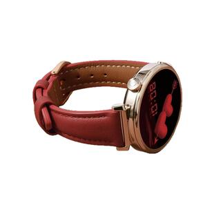 适用华为gt5新款手表带6红色真皮watchgt4智能运动手表5pro女士新款3/2女款专用watch4系列高级表链女式秋冬