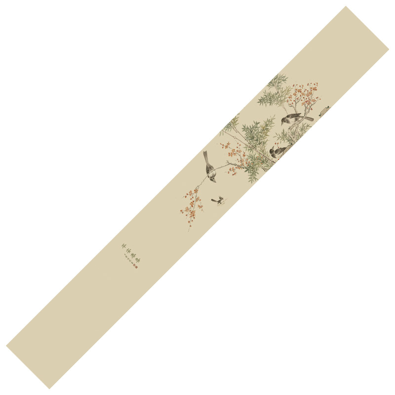 中式禅意爱奇葩茶席防水桌旗