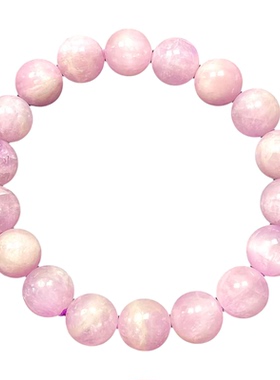 龙石岛天然猫眼紫锂辉水晶手链手串圆珠奶油紫色女款甜美女神款