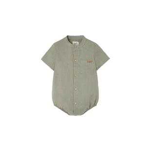 5折■LENFANCE现货 Popelin 25SS儿童复古英伦拼色包屁衣背带短裤