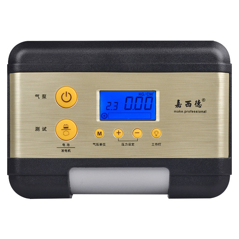 嘉西德0381数显车载充气泵12V电动汽车点烟器 轮胎打气泵220v车用