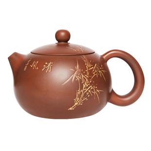 广西钦州坭兴陶茶壶王征名家线刻纯手工西施壶泡茶壶家用茶具套装