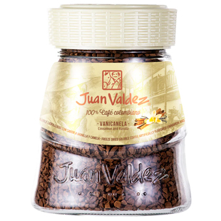 Juan Valdez胡安帝滋哥伦比亚即溶冻干速溶咖啡粉香草肉桂风味95g