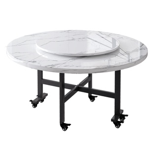 家用折叠桌桌子餐桌可折叠酒店可移动小户型简易饭桌圆桌桌面