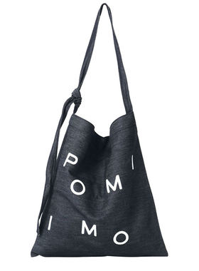 Pomiimo 字母简约休闲小众设计通勤单肩购物袋帆布包棉布包单肩包