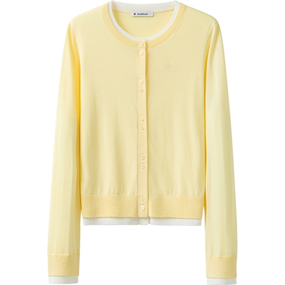 播商场同款假两件圆领灰色气质薄开衫女春秋新款毛衣BDS1UD1261