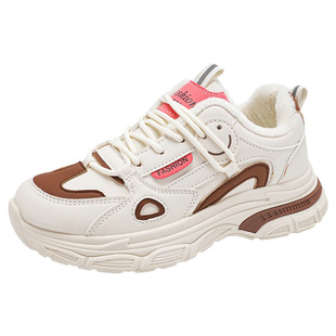 2025新款运动鞋女冬季加绒保暖休闲二棉鞋大码厚底防滑学生跑步鞋