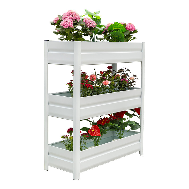 铝合金金属定制花箱种植箱花架户外庭院阳台楼顶种菜种花神器多层