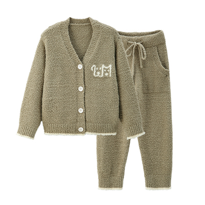 无静电软绵绵~儿童半边绒睡衣男童家居服秋冬季女童绒绒亲子