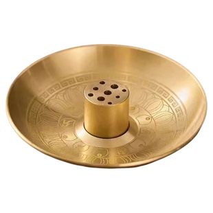 黄铜九孔线香香插香座多孔家用香炉香托小香插礼佛三支香寺庙手工