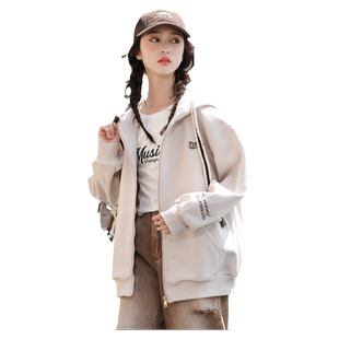 女大童外套2026新款春秋女孩初中生运动装拉链开衫卫衣青少年连帽