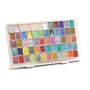 青竹60色珠光固体水彩颜料水彩工具美术生专用彩绘金粉颜料敦煌色粉美甲缠花染色分装国画唐卡描金ES书法全套