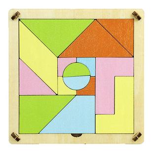 立体图形教具木质十五巧板小学生专用几何儿童益智玩具手工拼装