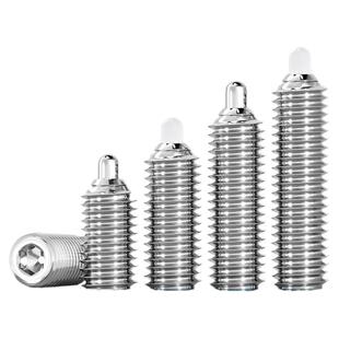 POM塑料尼龙头柱塞弹簧球头定位紧定顶丝压入式波珠螺丝头伸缩销