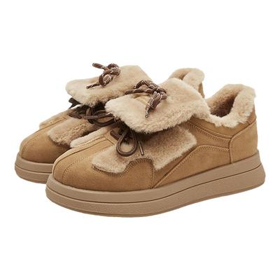 达芙妮官方正品厚底加绒德训鞋