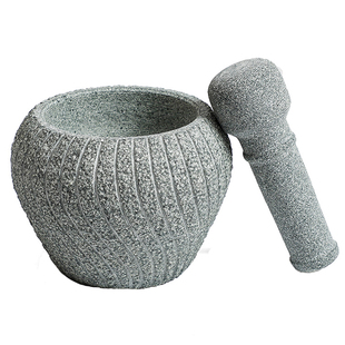 天然青石捣蒜器石臼家用捣药罐研磨器蒜石臼子剥蒜器压蒜器蒜臼子