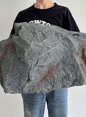 仿真石头绿植泡沫假石头装饰品 假山造景橱窗展示仿真石头摆件