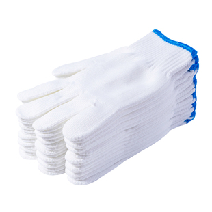 尼龙手套劳保耐磨工作男工地工人干活棉纱纯棉修车加厚白棉线手套
