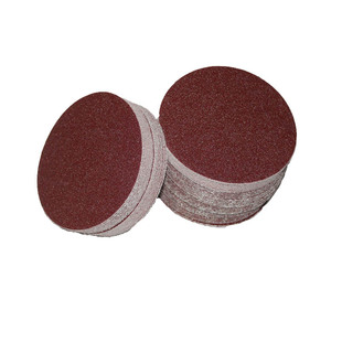 红砂4寸100mm植绒圆盘砂纸 背绒砂碟砂皮纸拉绒抛光打磨片 不干胶