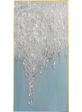 水晶实物手绘油画客厅轻奢立体