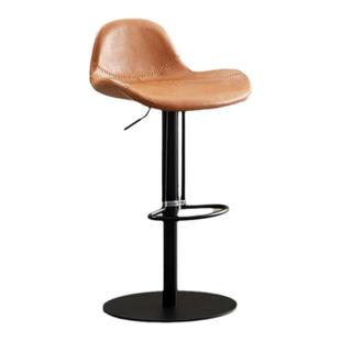 轻奢岛台吧椅设计师马鞍皮椅子现代简约家用吧凳升降高靠背高脚凳