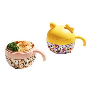 taoqibaby宝宝辅食碗婴幼儿专用吸管PPSU保温碗不锈钢注水保温碗