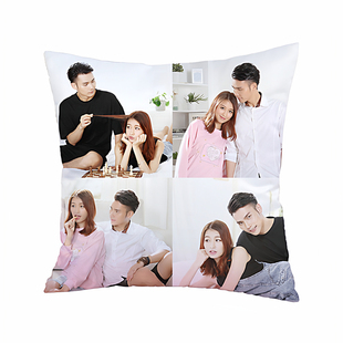 开心兔10年高端DIY方形抱枕来图定制抱枕被两用个性情侣纪念礼品