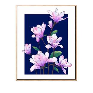 玉兰花卉数字油画diy填色康乃馨中式国风高级感肌理装饰油彩挂画