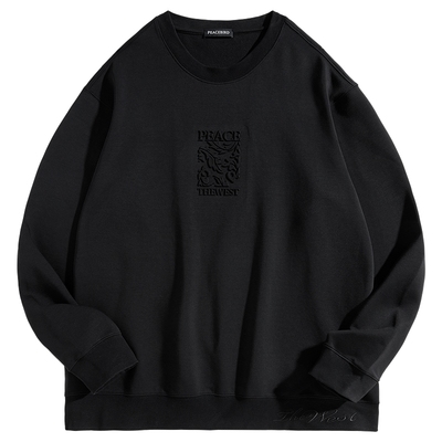 太平鸟男装加绒图案印花卫衣